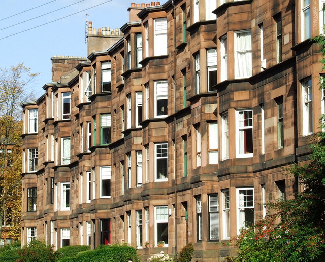 An image of popular Glasgow Tenements. A key strategy for investing in property in Glasgow.